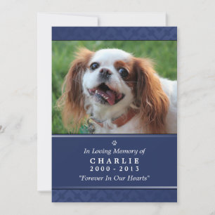 Memorial Card 5"x7" Navy Blue Foto Einladung
