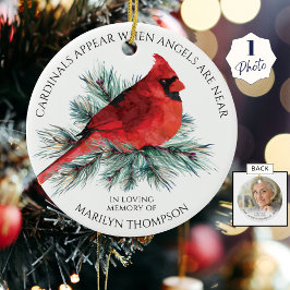 Memorial Cardinals Appear When Angels Near Photo Keramik Ornament