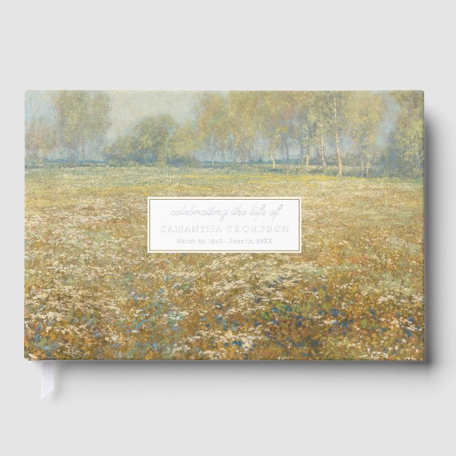 Memorial Celebrating Life Of Funeral Flower Fields Gästebuch (Vorderseite)