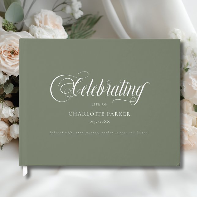  Memorial "Celebrating life of"   Green Guest Book Gästebuch (Memorial "In Loving memory" Green Guest Book)