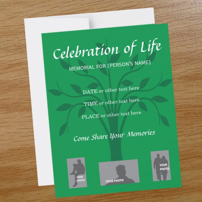 Memorial Celebration of Life Tree invitation (Créateur téléchargé)
