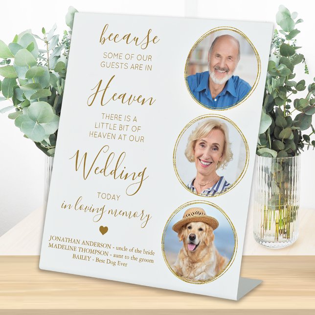 Memorial Custom Gold 3 Foto Heaven Gedicht Sockelschild (Von Creator hochgeladen)