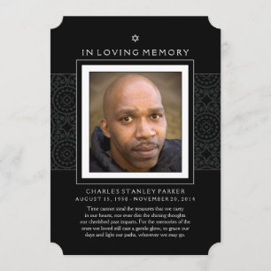 Memorial Dankeschön Card Black - Star von David Dankeskarte