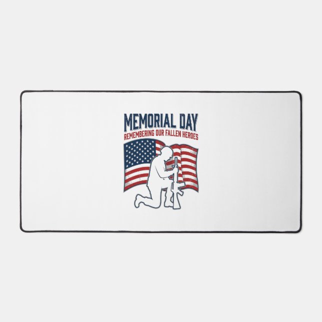 Memorial Day Fallen Heroes Patriotic Soldier Shirt Schreibtischunterlage (Vorderseite)