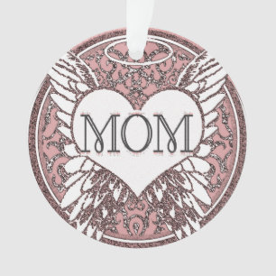 Mémorial de maman avec des ailes de coeur et