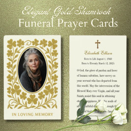 Mémorial de prière funéraire catholique Shamrock d