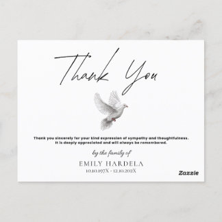 Memorial Einfach Minimalistisch Dankeschön-Karte - Postkarte