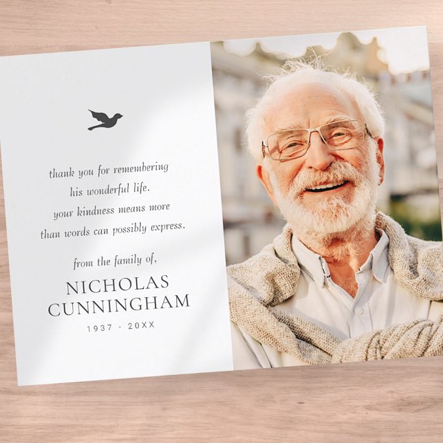 Memorial Einfaches Minimalistisches modernes Foto Postkarte (Von Creator hochgeladen)