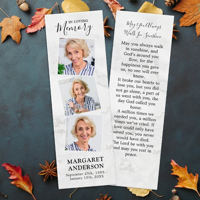Memorial Elegant 3 Photo Signet de prière funérair (Créateur téléchargé)