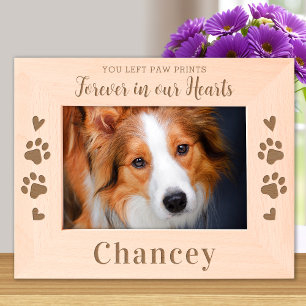 Memorial Forever Dog Cat Custom Wood Foto Geätzte Rahmen