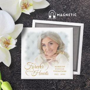Memorial FOREVER IN UNSEREM HERZEN Foto Gold Magnet