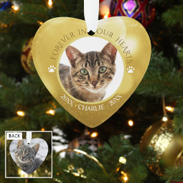 Memorial FOREVER IN UNSEREM HERZEN Katzenkatze Fot Ornament