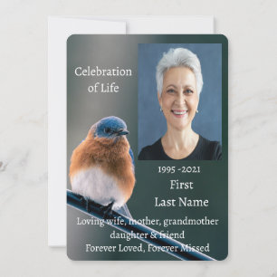 Memorial Foto Bluebird Garden Bird Einladung