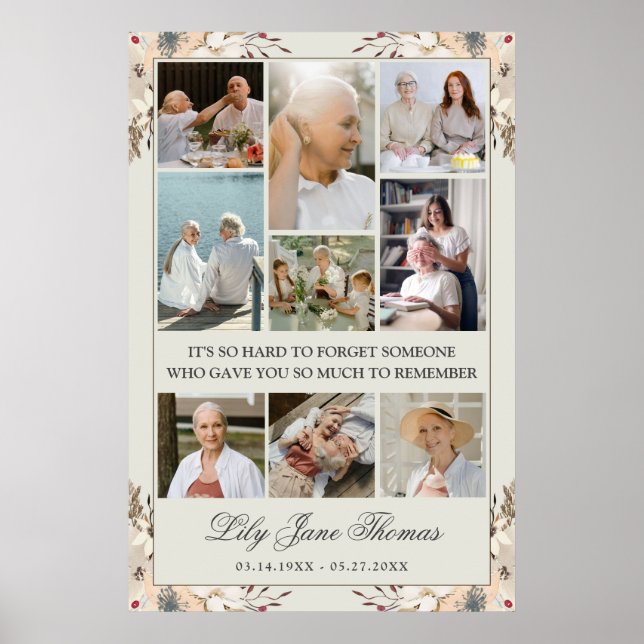 Memorial Foto Collage Beerdigung Beileid Poster (Vorne)