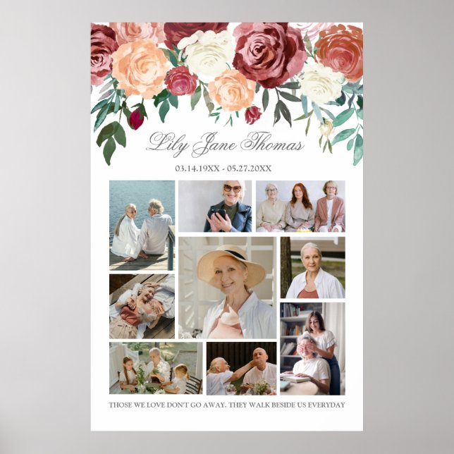 Memorial Foto Collage Beerdigung Beileid Poster (Vorne)