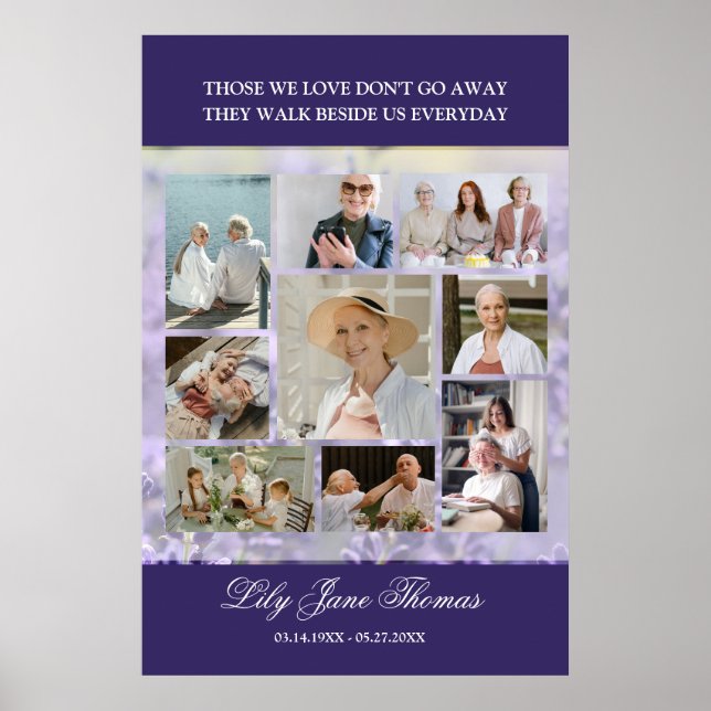 Memorial Foto Collage Beerdigung Beileid Poster (Vorne)