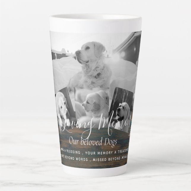 Memorial Foto Collage Erinnerungsgedicht für Hunde Milchtasse (Vorderseite)
