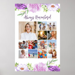 Memorial Foto Collage Lila Pink Blume Poster