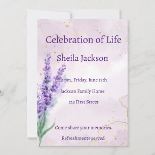 Memorial Foto Custom Lavender Garten Blume Einladung