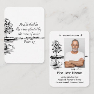 Memorial Foto Gebet Christlich Psalm 1:3 Visitenkarte
