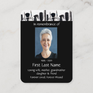 Memorial Foto Gebet Friseur Friseur Friseur Visitenkarte