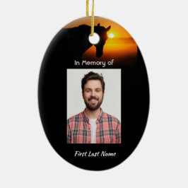 Memorial Foto Gebet Pferde Western Keramik Ornament