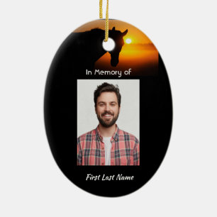 Memorial Foto Gebet Pferde Western Keramik Ornament