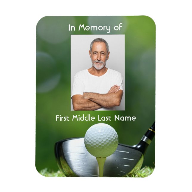 Memorial Foto Golfer Golfplatz Golfspielen Magnet (Vertikal)