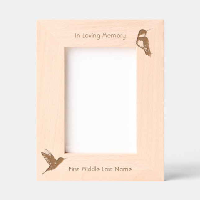 Memorial Foto Hummingbird Bird Geätzte Rahmen (Vorderseite)