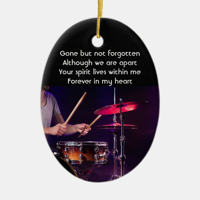 Memorial Foto Prayer Drummer Band Keramik Ornament (Vorne)