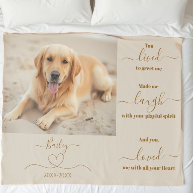 Memorial-Foto Sherpadecke (Pet Memorial Sherpa Blanket- Dog Memorial-Me)