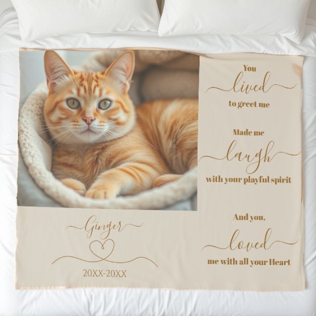 Memorial-Foto Sherpadecke (Pet Memorial Photo Sherpa Blanket-cat-me)