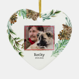 Memorial Foto Weihnachts-Herz-Keramik Ornamento Keramik Ornament
