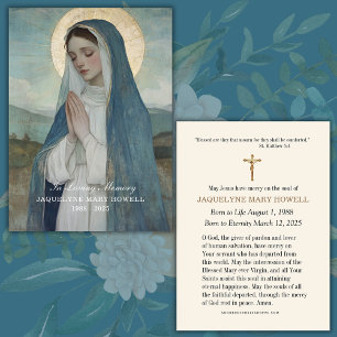 Mémorial funéraire triste Marie priant