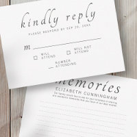 Memorial Funeral Classic Memories Kindly Reply