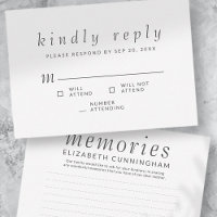Memorial Funeral Simple Memories Kindly Reply