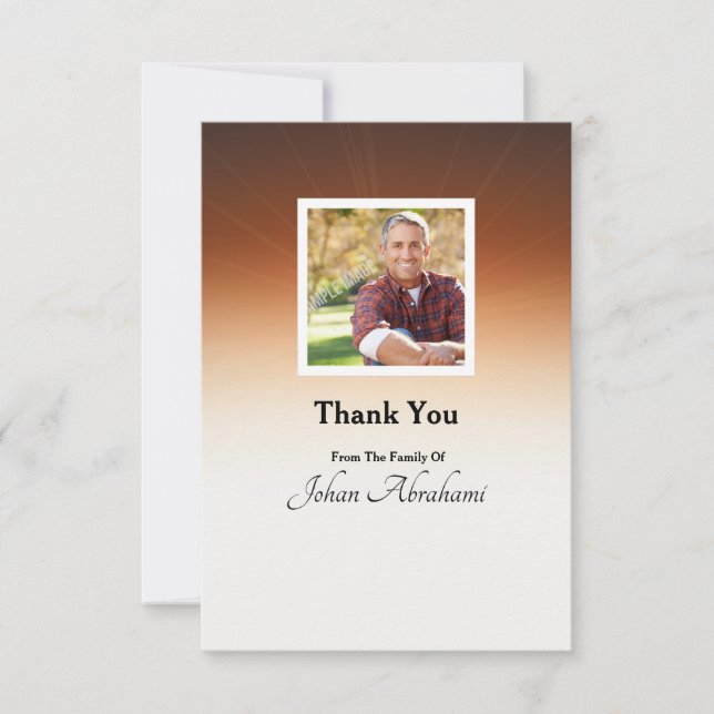 Memorial Funeral Thank You Card Dankeskarte (Vorderseite)