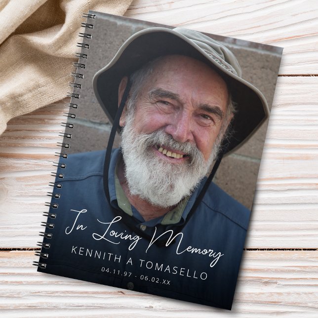 Memorial Funerary Foto Guest Notizblock (Memorial Funeral Photo Guest Notebook)