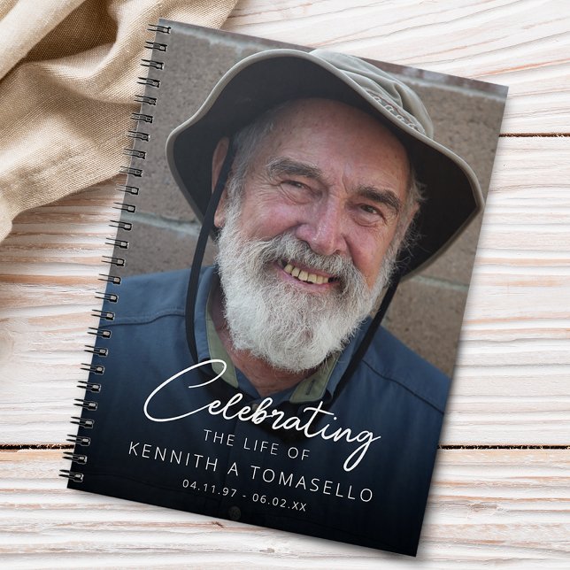 Memorial Funerary Foto Guest Notizblock (Memorial Funeral Photo Guest Notebook)