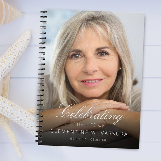 Memorial Funerary Foto Guest Notizblock (Memorial Funeral Photo Guest Notebook)