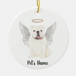 Memorial für das White English Bulldog-Beileid Keramik Ornament