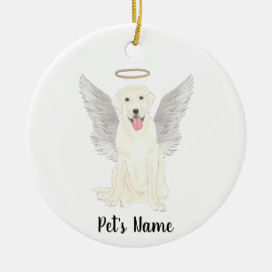 Memorial für das White Labrador-Beileid Keramik Ornament