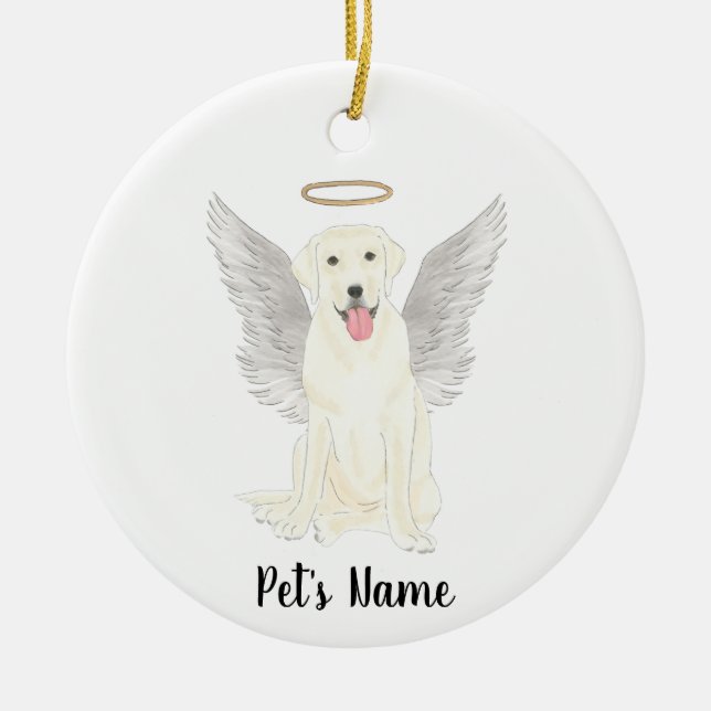 Memorial für das White Labrador-Beileid Keramik Ornament (Vorne)