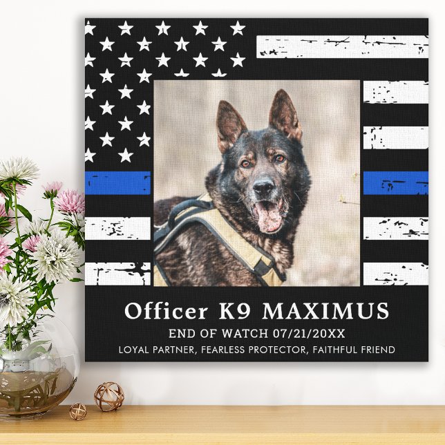 Memorial für den Polizeihund der Thin Blue Line K9 Leinwanddruck (Von Creator hochgeladen)