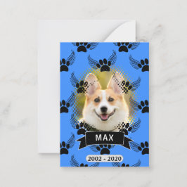 Memorial für Dog Pet Custom Blue Mitteilungskarte