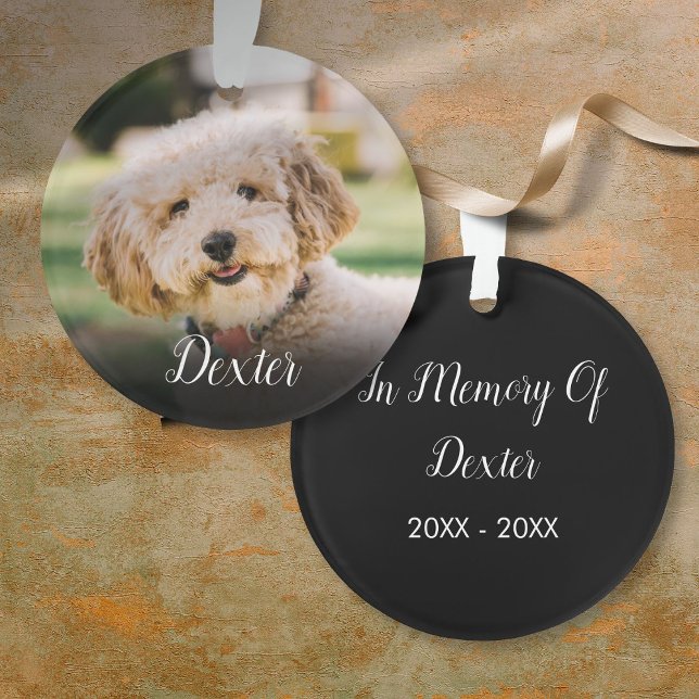 Memorial für Elegantes Foto Ornament (Elegant Pet Photo Memorial Ornament)