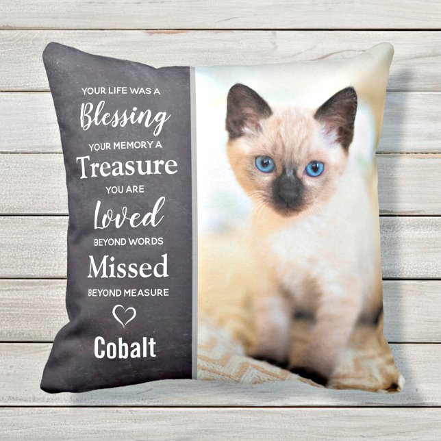 Memorial für Haustiere - Cat Foto Beileid Geschenk Kissen (Von Creator hochgeladen)
