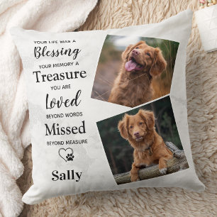 Memorial für Hunde - Beileid Quote Dog Foto Kissen