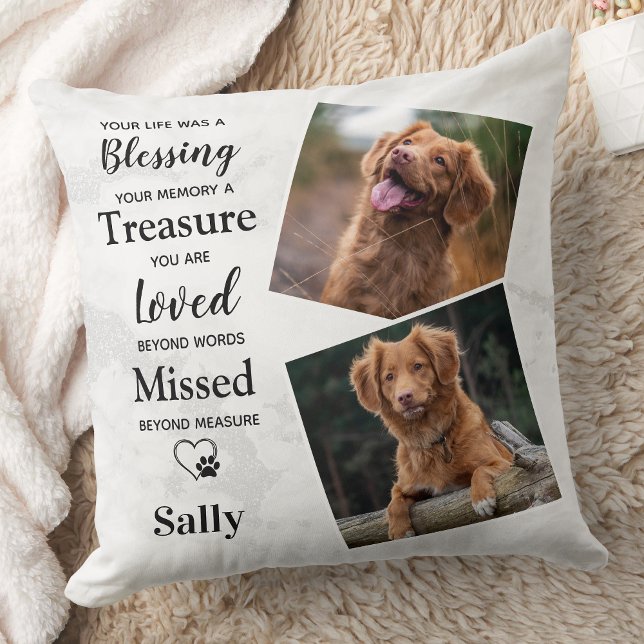 Memorial für Hunde - Beileid Quote Dog Foto Kissen (Von Creator hochgeladen)
