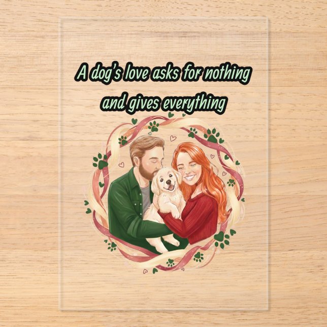 Memorial gift custom pet illustration acryleinladungen (Vorderseite)